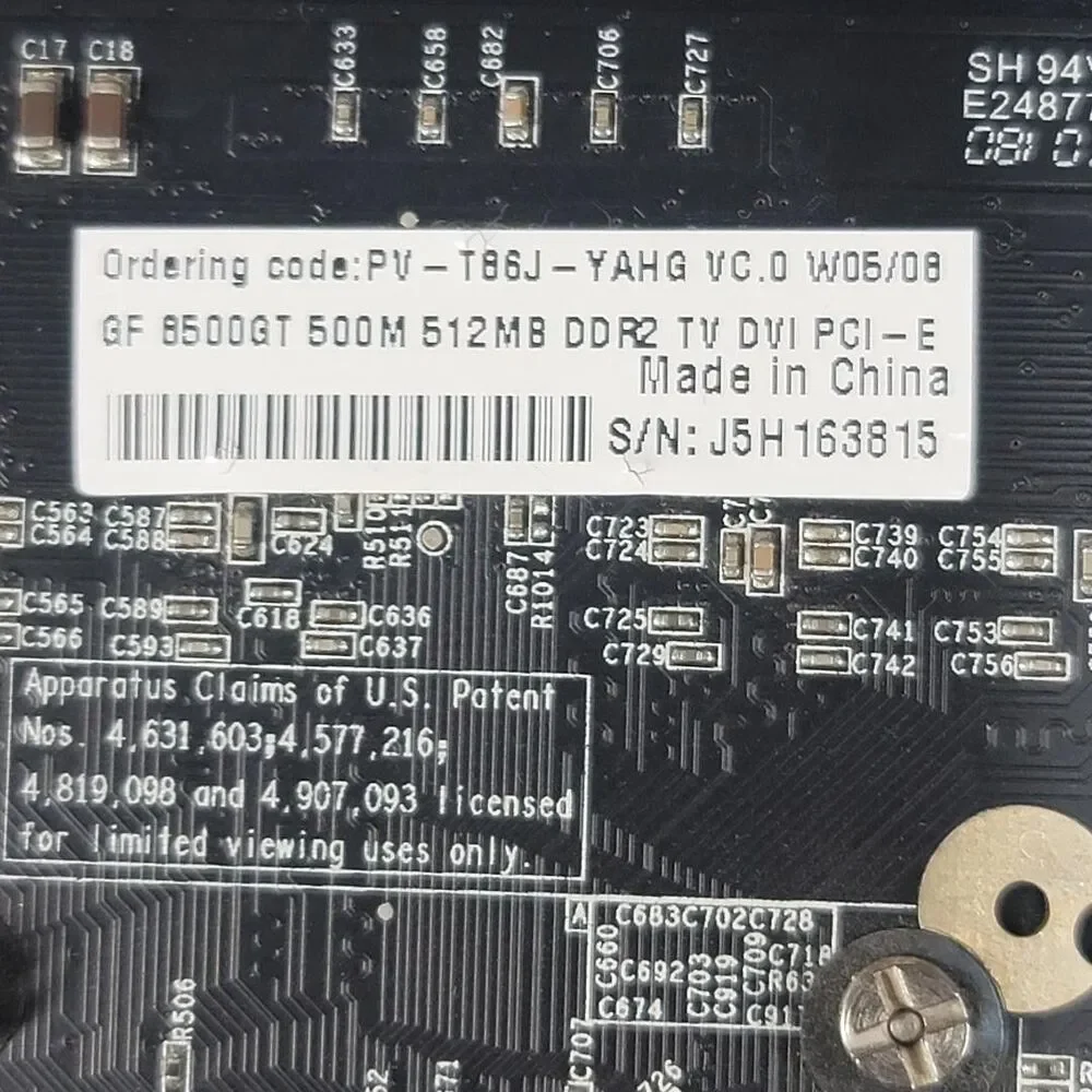 XFX GeForce 8500 GT 512MB Silent PCIe Graphics Card VGA DVI S-Video